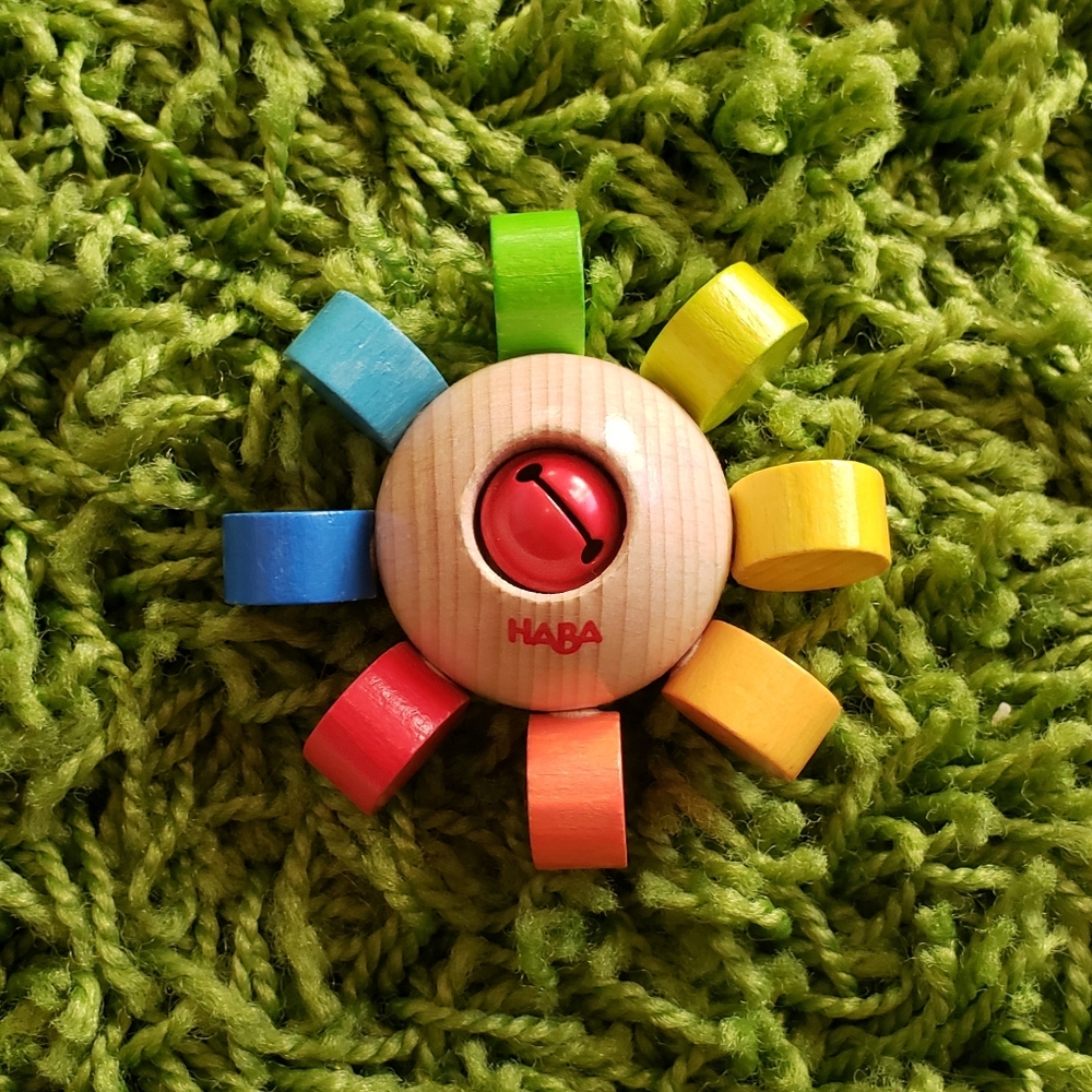 HABA Whirlygig Wooden Baby Clutching Rattle